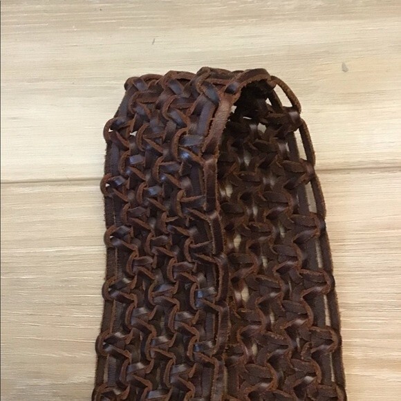 Boho Braided Leather Belt with Brass Buckle main image 2